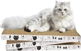 3 Pack Cardboard Cat Scratcher Refill Cat Scratch Pad Durable Cat Scratchers for Indoor Cats Kitten 16.5 x 8 x1 Inch Reversible Cat Scratching Board to Protect The Furniture (Lovely Pets)