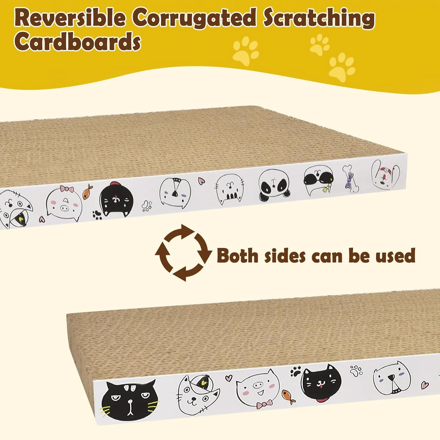 3 Pack Cardboard Cat Scratcher Refill Cat Scratch Pad Durable Cat Scratchers for Indoor Cats Kitten 16.5 x 8 x1 Inch Reversible Cat Scratching Board to Protect The Furniture (Lovely Pets)