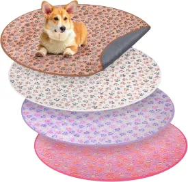 4 Pack Washable Whelping Pad Whelping Supplies Absorbent Reusable Puppy Training Pads Reusable Dog Mat for Floor Non Slip Washable Pee Mat for Dogs(Bright Color,36 Inch)