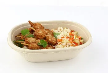 620ml Bagasse Oval Takeaway Food Bowls x300