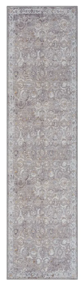 Ava Grey and Gold Traditional Distressed Washable Runner Rug*NO RETURNS UNLESS FAULTY