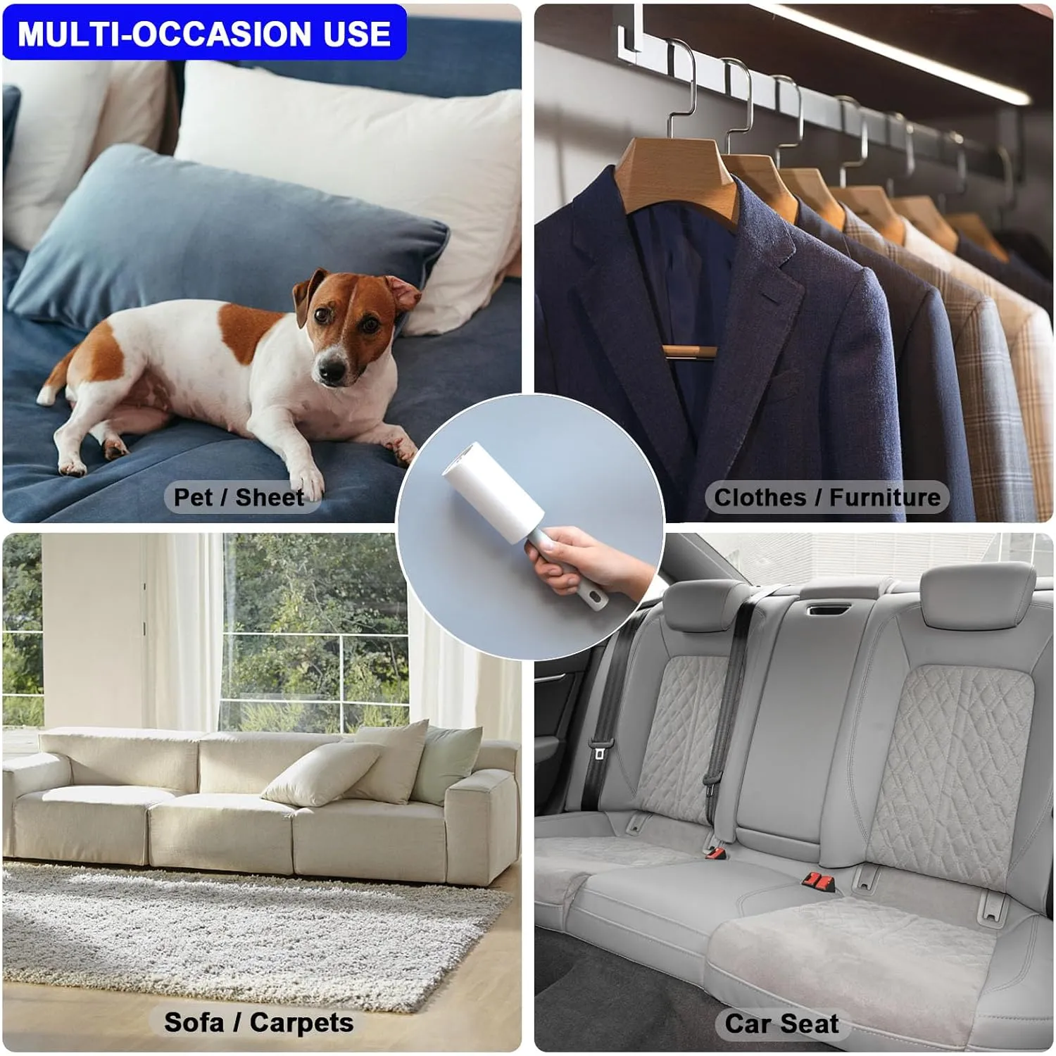 BAILALIBO Lint Rollers for Pet Hair Extra Sticky, 660 Sheets Mega Value Set with 3 Handles 6 Refills, Lint Remover for Clothes, Furniture, Dog, Cat, Carpet