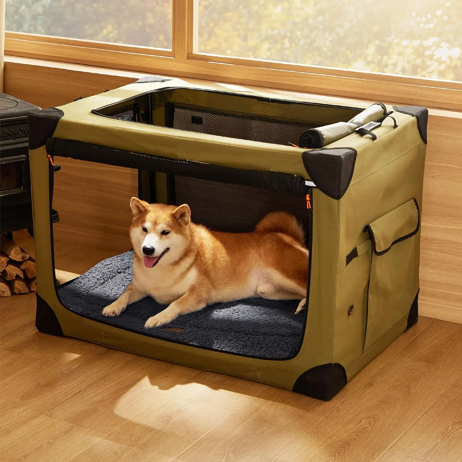 Bedsure Washable Dog Crate Bed for Large Dogs, Reversible Foam Floor Dog Mat, Lightweight Travel Flat Pet Beds for Indoor & Outdoor Dogs (35" x 23", Dark Grey)