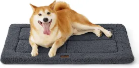 Bedsure Washable Dog Crate Bed for Large Dogs, Reversible Foam Floor Dog Mat, Lightweight Travel Flat Pet Beds for Indoor & Outdoor Dogs (35" x 23", Dark Grey)