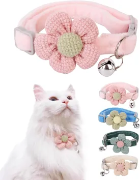 Breakaway Cat Collar with Bells - Adjustable Kitten Collar, Cute Cat Collar (Pink)
