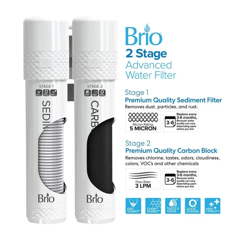 Brio 500 Series Self-Cleaning Stainless Steel Water Dispenser: Hot, Cold, and Room Temperature