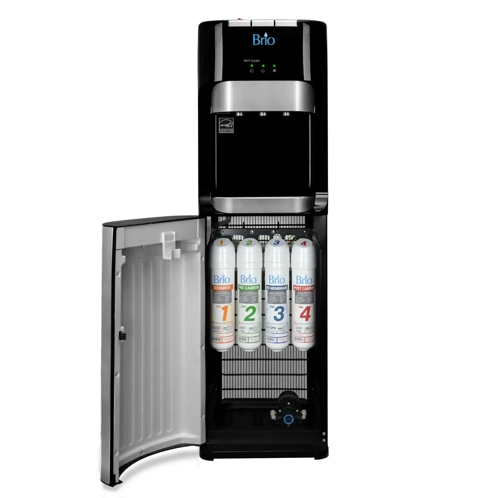 Brio Bottleless 4-Stage Filtration Water Dispenser Tri-Temperature Water Cooler Dispenser, Connect Directly to Your Water Line