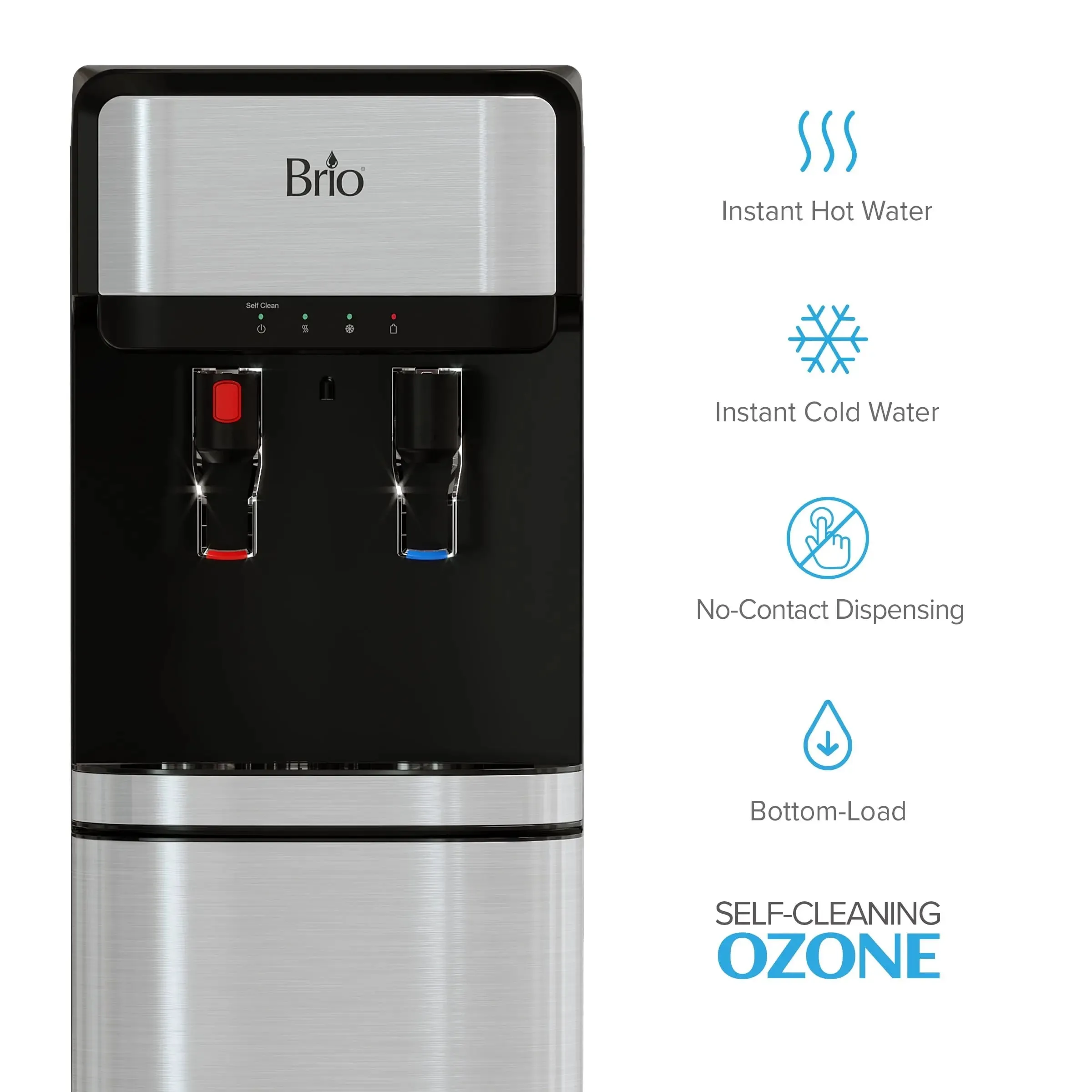 Brio Bottom Load Water Cooler Dispenser for 5 Gallon Bottles – Paddle Dispensing, CLBL320SCP