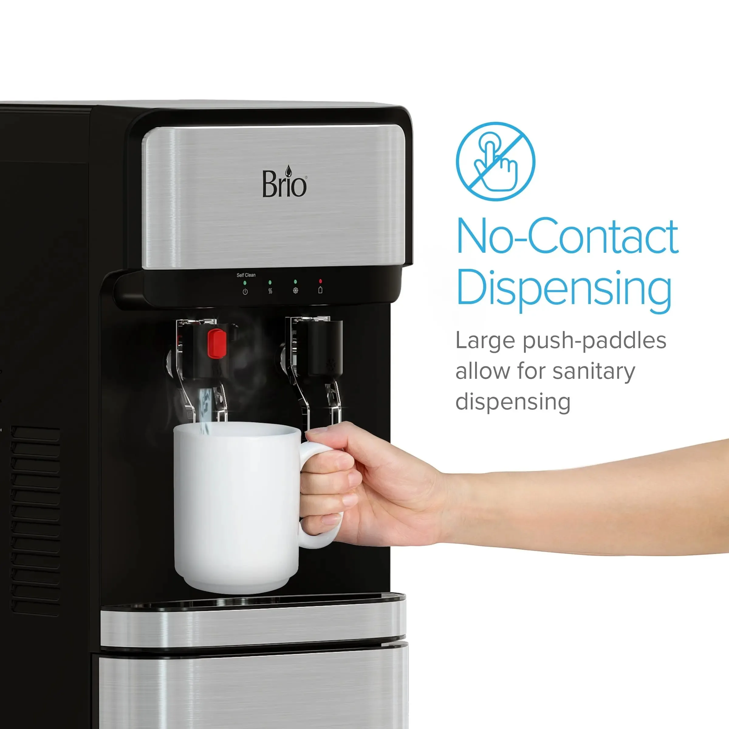 Brio Bottom Load Water Cooler Dispenser for 5 Gallon Bottles – Paddle Dispensing, CLBL320SCP