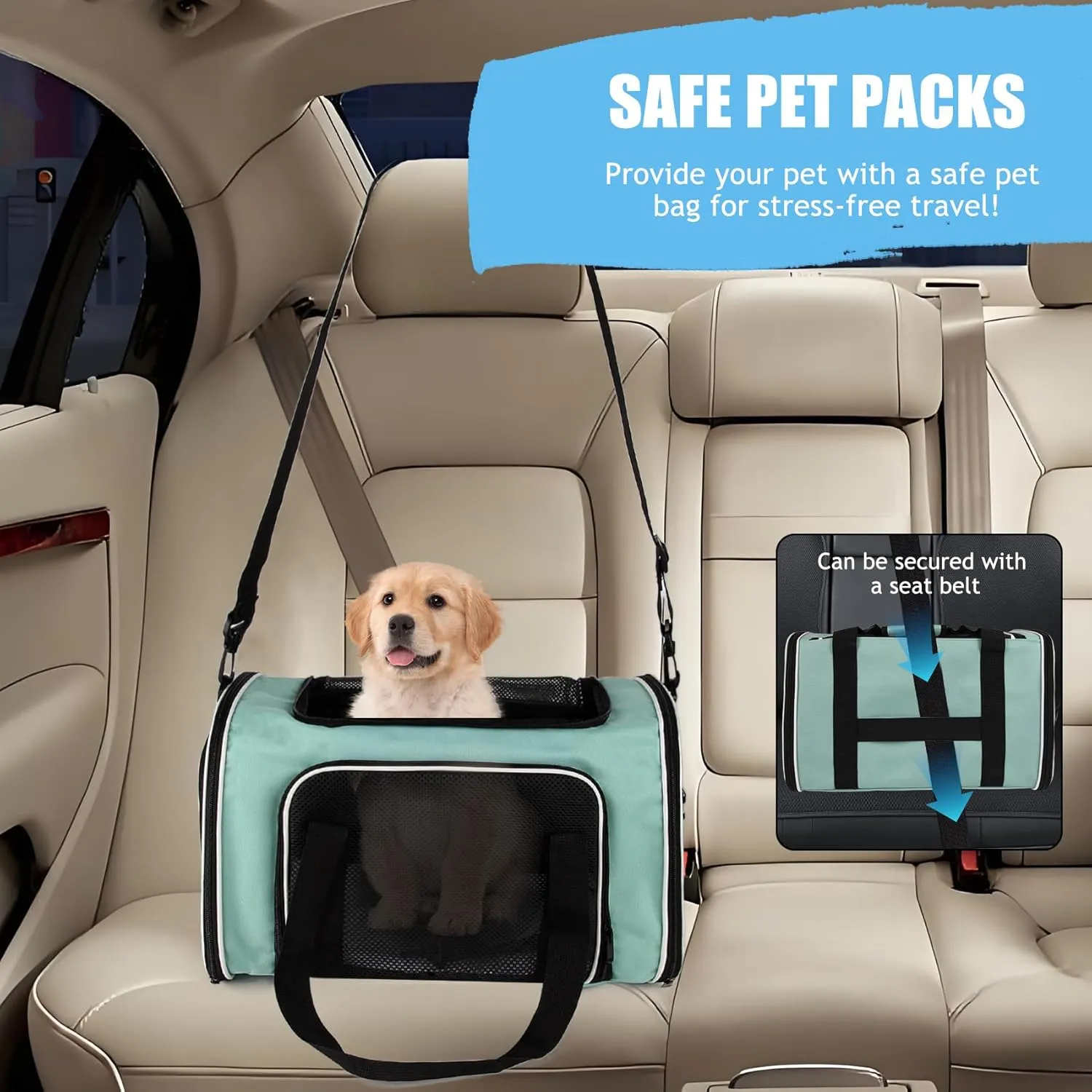 Cat Carrier Soft Sided Breathable Mesh Cat Carrier Airline Approved Dog Carrier Pet Carrier for Pets up to 15 Lbs Portable Dog Travel Carrier with Soft Pad for Small Medium Pets Puppies 17 * 11 * 11