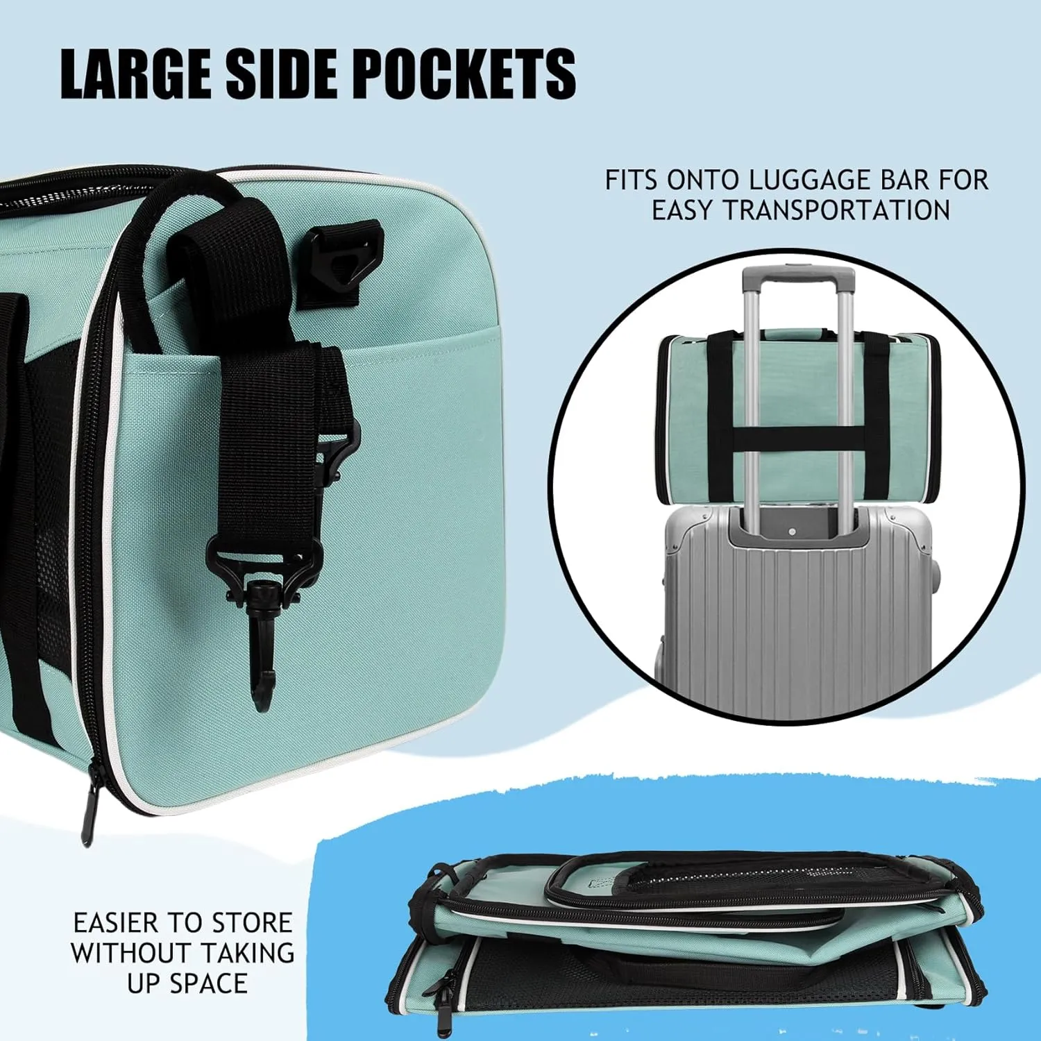 Cat Carrier Soft Sided Breathable Mesh Cat Carrier Airline Approved Dog Carrier Pet Carrier for Pets up to 15 Lbs Portable Dog Travel Carrier with Soft Pad for Small Medium Pets Puppies 17 * 11 * 11