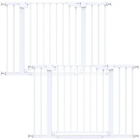 Cumbor 2 Pack 29.7-46" Baby Gate for Stairs, Mom's Choice Awards Winner-Auto Close Dog Gate for doorways, Easy Install Pressure Mounted Pet Gates indoor, Easy Walk Thru Wide Safety Gate for Dog, White