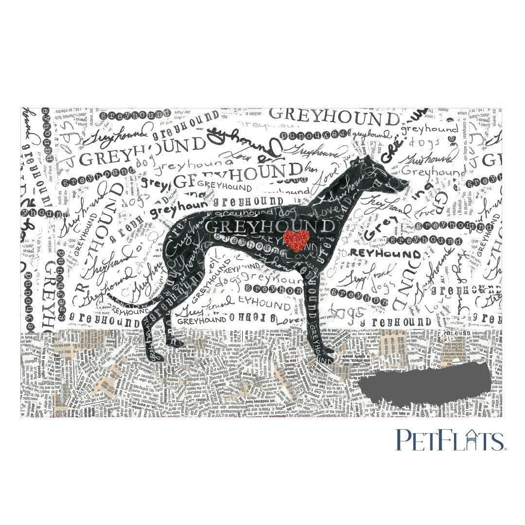 Custom Greyhound PetFlat - Premium Vinyl Mat