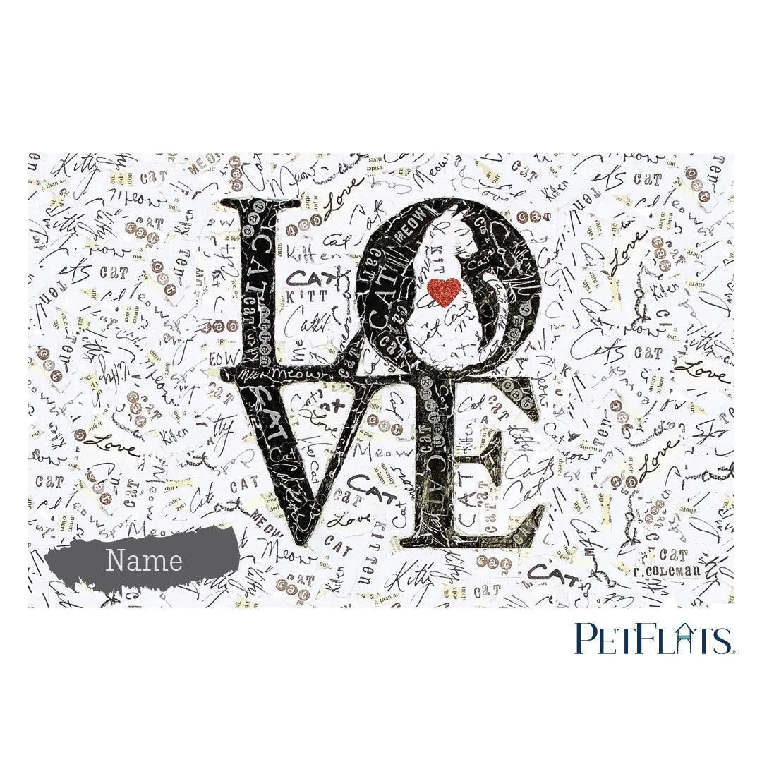 Custom Love Cat PetFlat - Premium Vinyl Mat