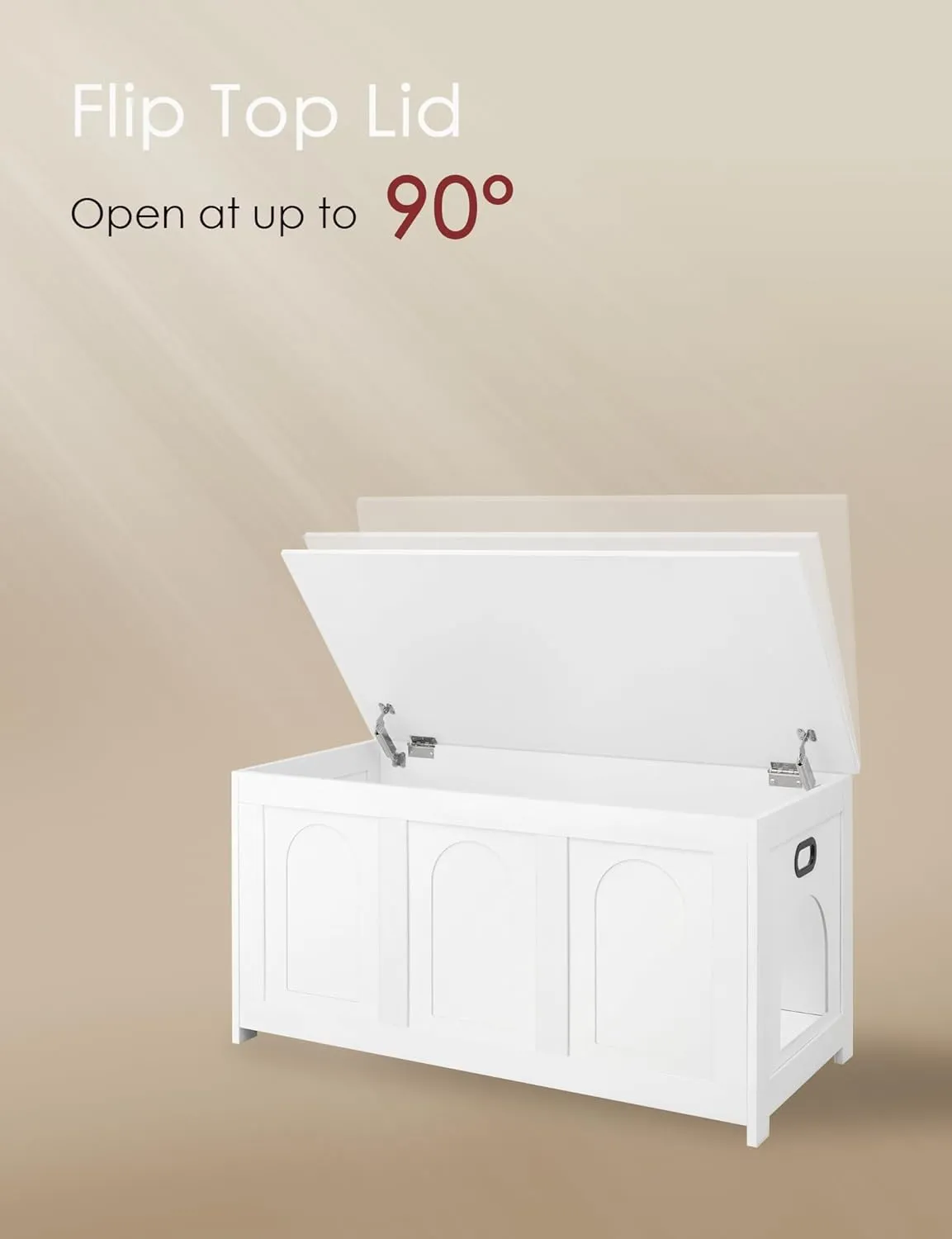 DINZI LVJ Cat Litter Box Enclosure, Flip Top Litter Box Furniture, Farmhouse Hidden Cat Washroom, Wooden Pet House, End Side Table, 39.4" L x 19.7" W x 19.7" H, Sturdy and Easy to Assemble, White