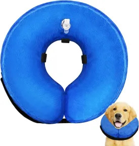 Dog Cone Collar for After Surgery - Inflatable Neck Donut, Adjustable E-Collar for Recovery, Soft Alternative, Protective Pet Cone for Small Medium Large Dogs