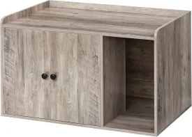 Feandrea Litter Box Enclosure, Cat Litter Box Furniture Hidden, with Front Entry, Modern Cat House for Indoor Cat, Kitty, Side End Table, 32.4 x 20.9 x 19.7 Inches, Greige UPCL001G01