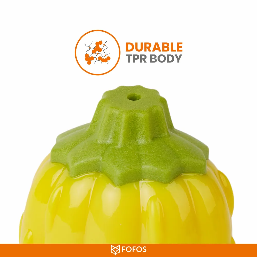 Fofos Giggling Vegi Bites Pumpkin Squeaky Chew Toy for Dogs