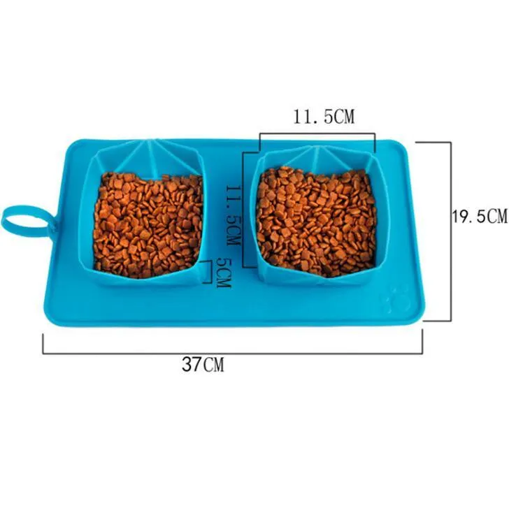 Foldable Pet Silicone Folding Food and Water Travel Bowl