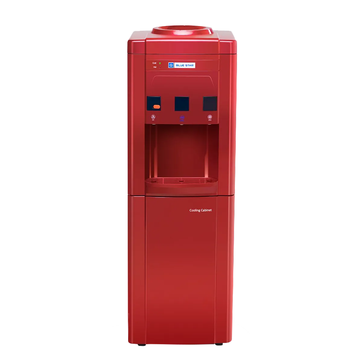 GA Series With Refrigerator-Maroon | Floor Standing  |  Bottled Water Dispenser