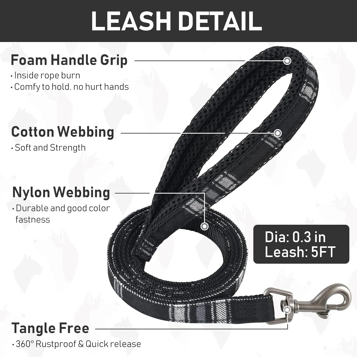 GAMUDA Small Dog Harness Collar and Leash Set, Step in No Chock No Pull Soft Mesh Adjustable Dog Vest Harnesses Plaid Reflective for Dogs Puppy Cats Kitten Rabbit (Black, M)