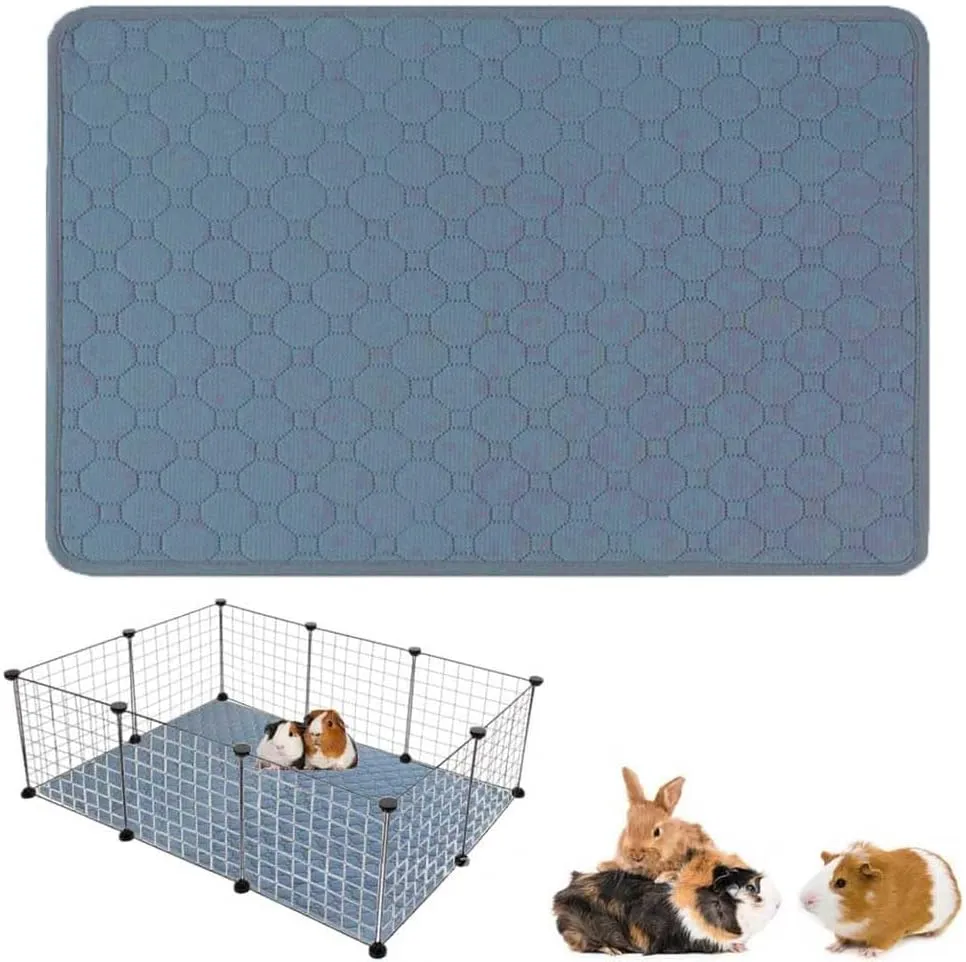 Guinea Pig Cage Liners,Washable Guinea Pig Pee Pads Fleece Cage Liners,Waterproof Reusable Guinea Pig Pee Pad and Super Absorbent Pee Pad for Small Animals (40 x 28 Inch)