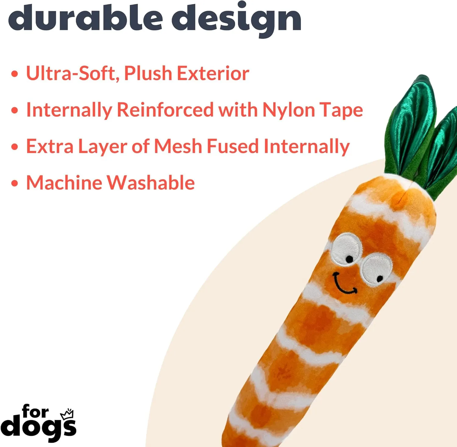 Huxley & Kent for Dogs - Sweet Carrot (Large) - Easter Spring Power Plush Funny Dog Toy with Squeaker - Funny Dog Toy - H&K Squeaky