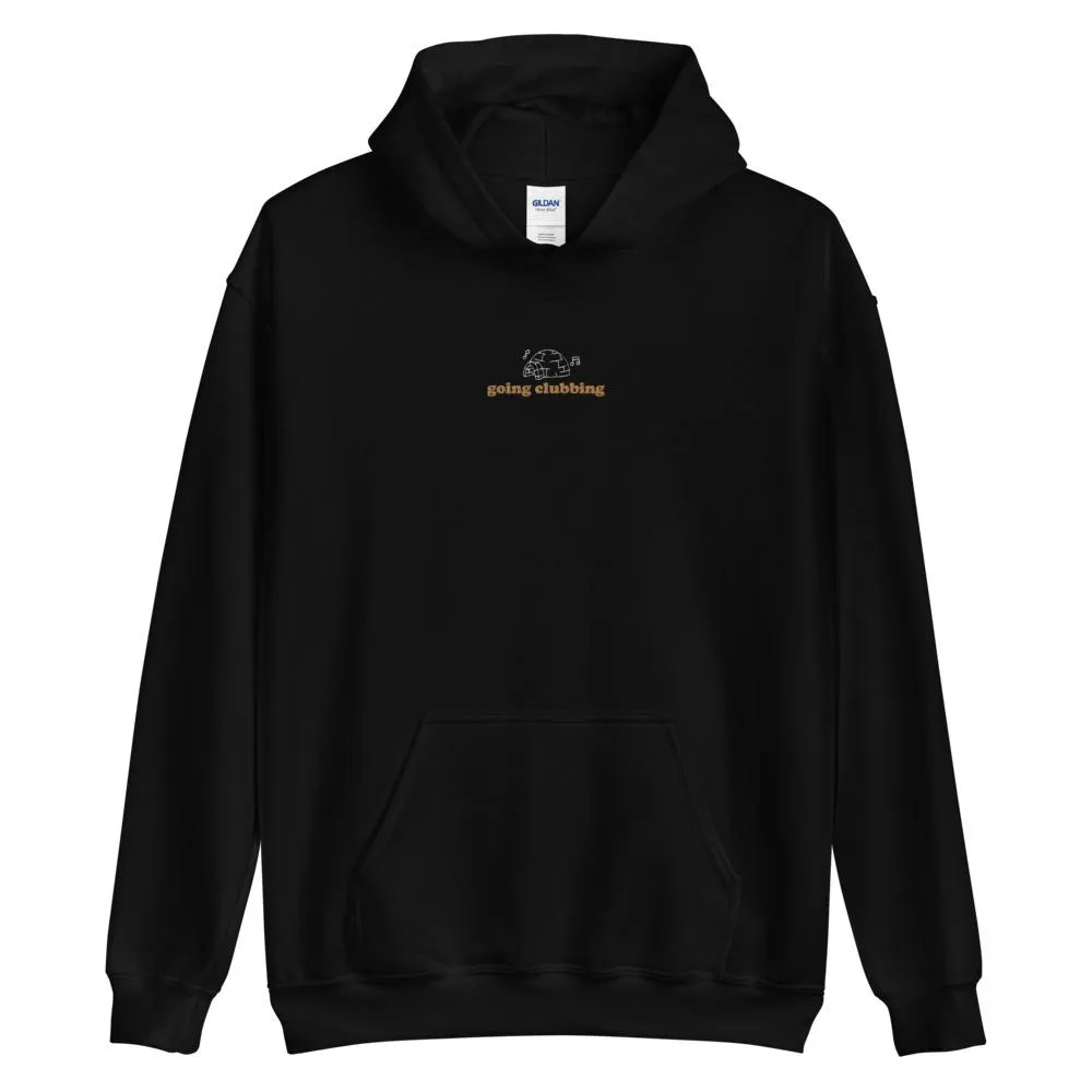 Igloo Going Clubbing | Embroidered Unisex Hoodie | Club penguin