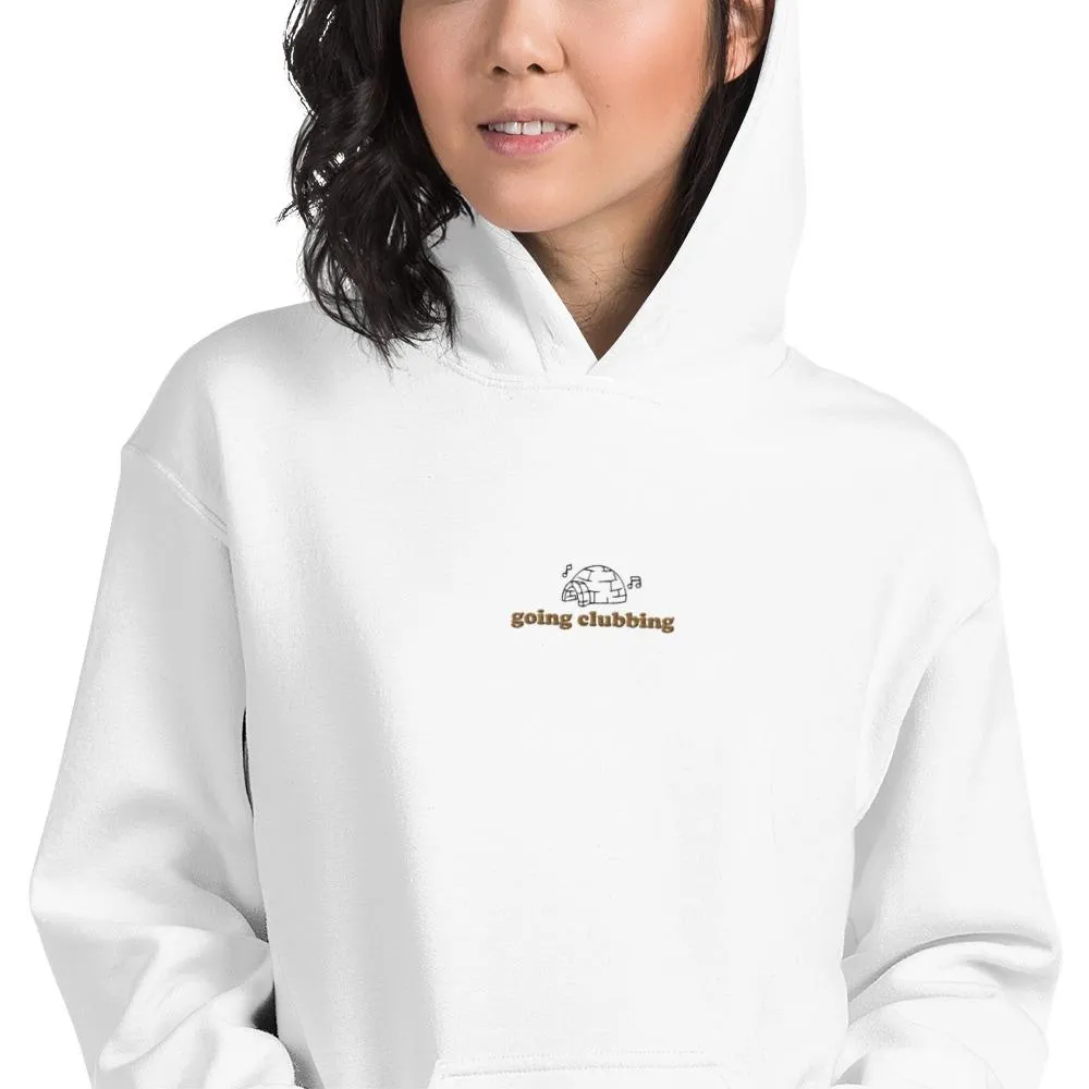 Igloo Going Clubbing | Embroidered Unisex Hoodie | Club penguin