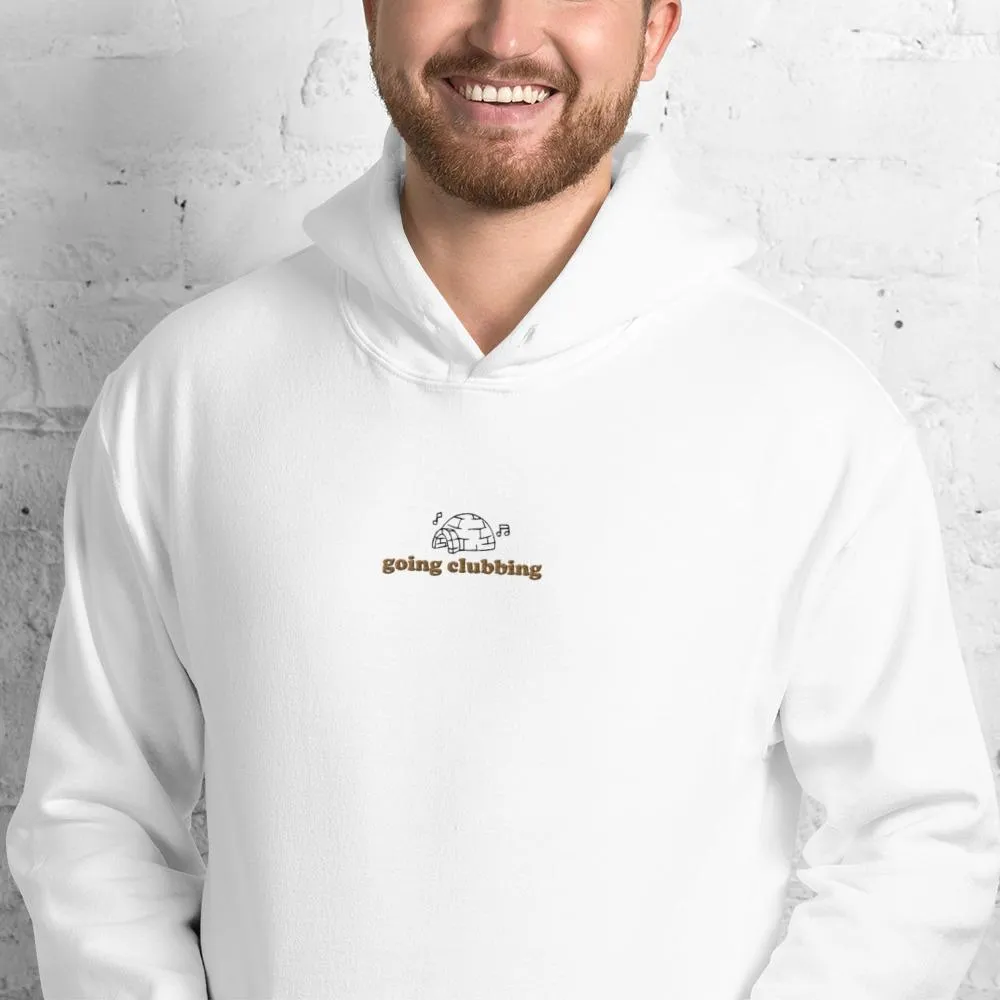 Igloo Going Clubbing | Embroidered Unisex Hoodie | Club penguin