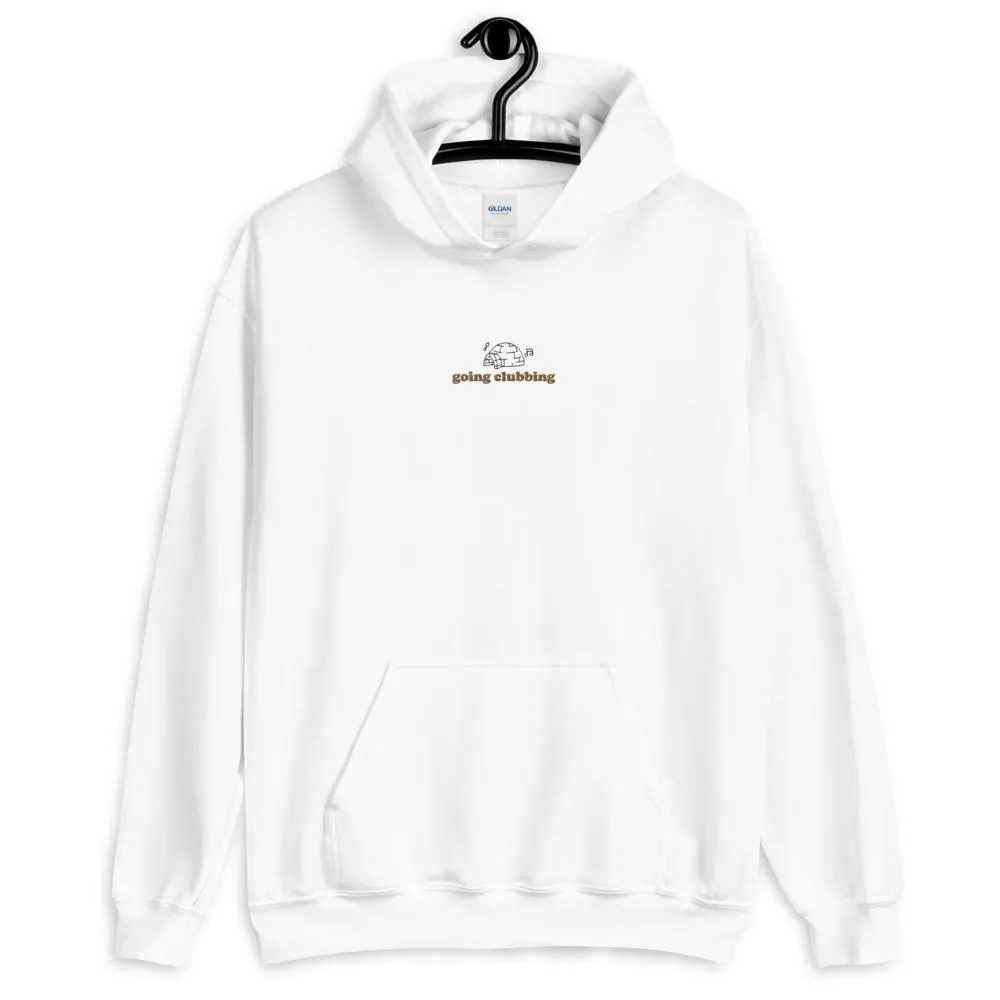Igloo Going Clubbing | Embroidered Unisex Hoodie | Club penguin