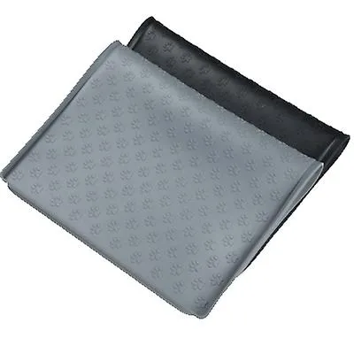 L 61*41cm gray Foldable silicone pet food mat, easy to clean and waterproof car pet mat AZ16045