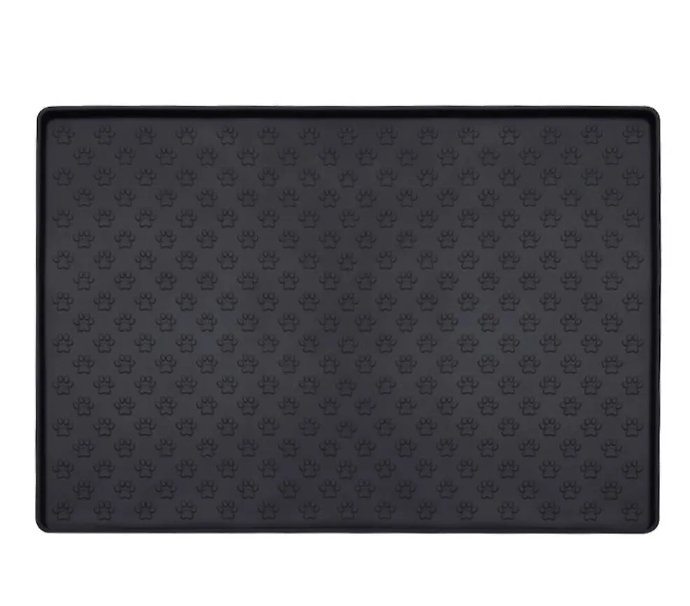 L 61*41cm gray Foldable silicone pet food mat, easy to clean and waterproof car pet mat AZ16045
