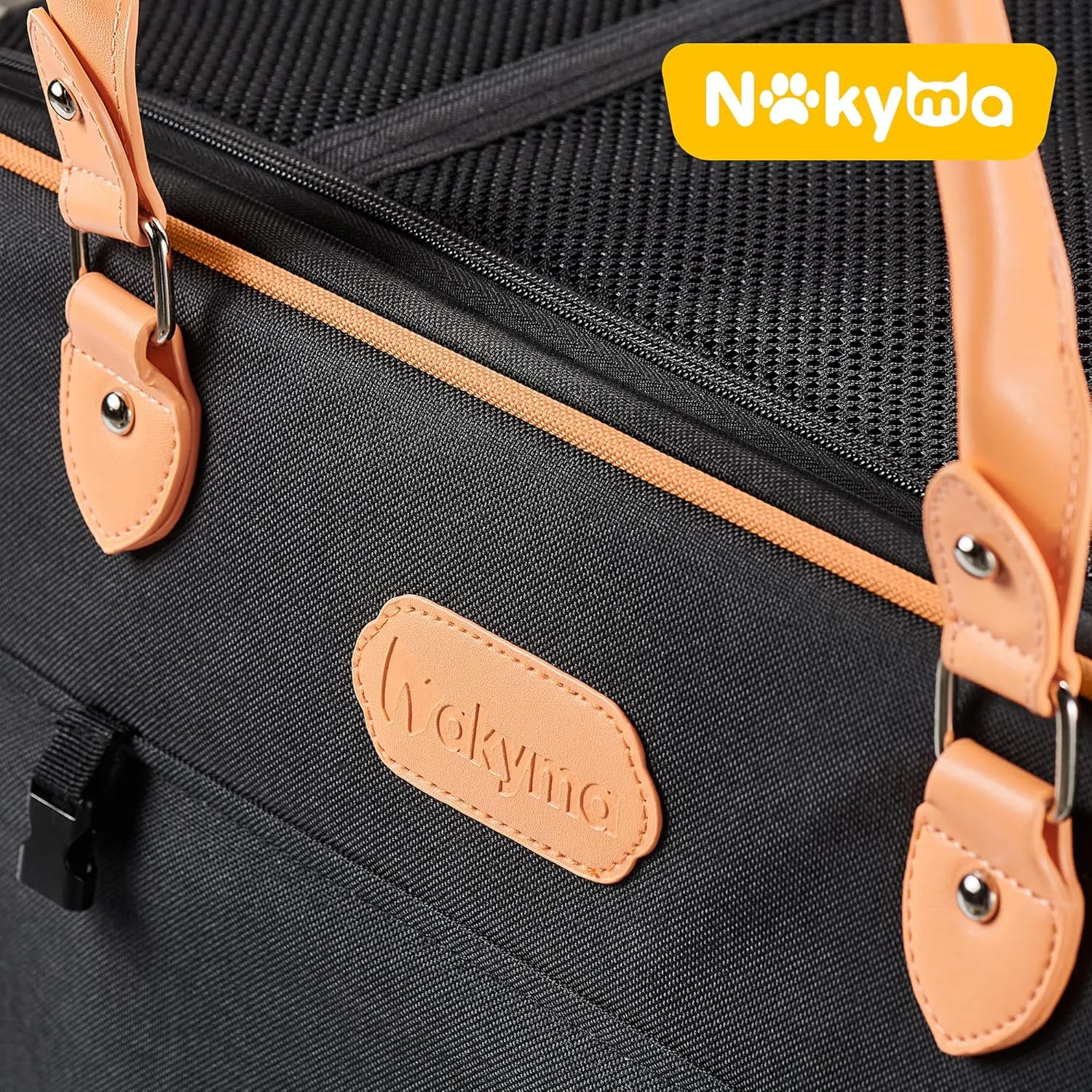 Large Cat Carrier with Wheels, Rolling Cat Carrier, 24"x 13.8"x 15.4" Pet Carrier with Wheels for Large Cats Small Dogs up to 38 LBS, Ideal for Travel, Walking and Camping(NOT for TSA)