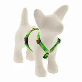 Lupine Holiday Designs Roman 1/2" Wide 12"-20" Girth Size Happy Holidays Green Dog Harness