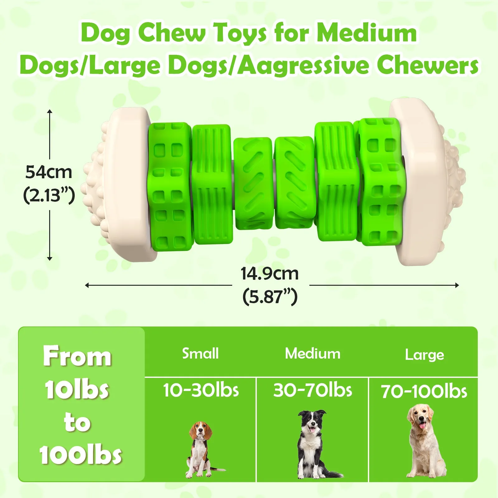MASBRILL Dog Toys for Aggressive Chewers Large Breed , Interactive Chew Toy for Dogs – Brightly Colored Dog Enrichment Toy for Aggressive Chewers