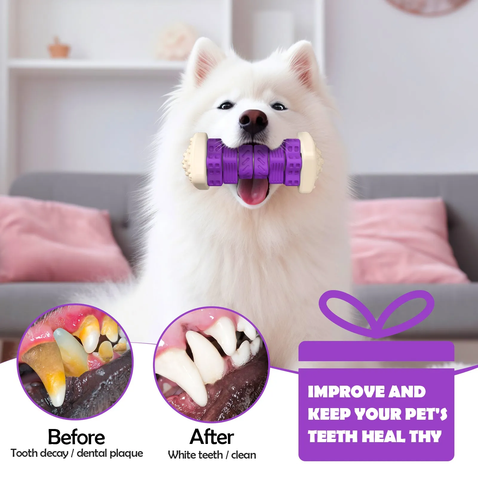 MASBRILL Dog Toys for Aggressive Chewers Large Breed , Interactive Chew Toy for Dogs – Brightly Colored Dog Enrichment Toy for Aggressive Chewers
