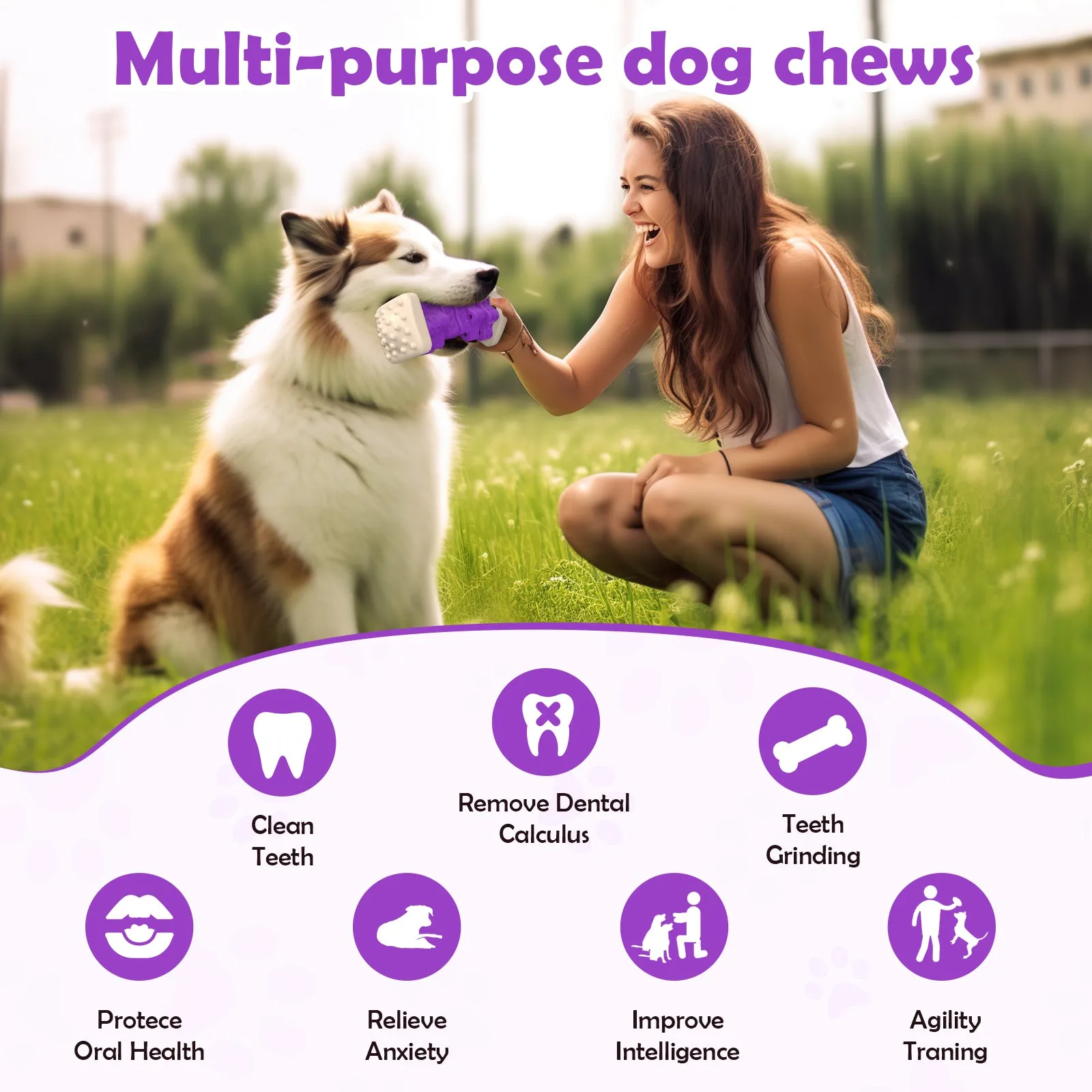 MASBRILL Dog Toys for Aggressive Chewers Large Breed , Interactive Chew Toy for Dogs – Brightly Colored Dog Enrichment Toy for Aggressive Chewers