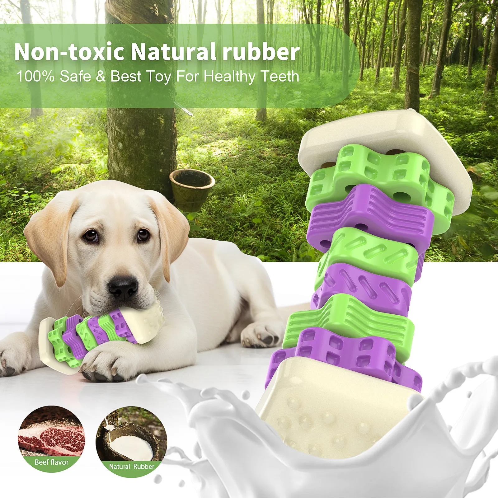MASBRILL Dog Toys for Aggressive Chewers Large Breed , Interactive Chew Toy for Dogs – Brightly Colored Dog Enrichment Toy for Aggressive Chewers