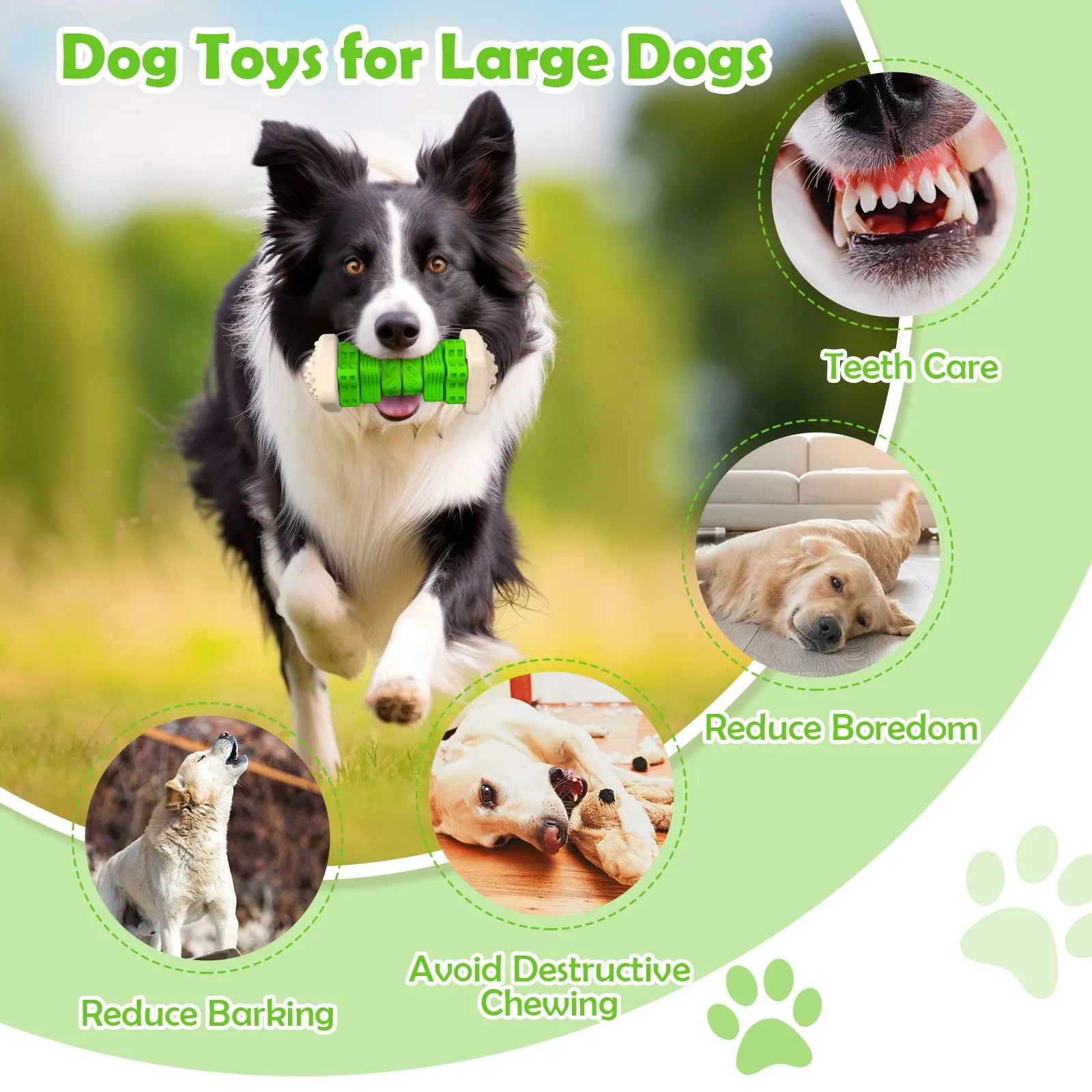 MASBRILL Dog Toys for Aggressive Chewers Large Breed , Interactive Chew Toy for Dogs – Brightly Colored Dog Enrichment Toy for Aggressive Chewers