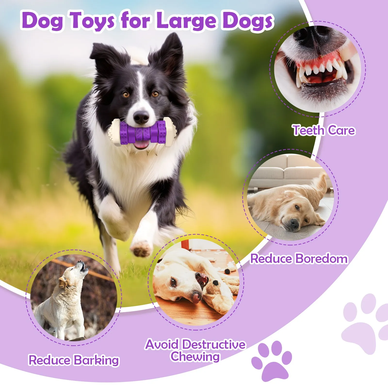 MASBRILL Dog Toys for Aggressive Chewers Large Breed , Interactive Chew Toy for Dogs – Brightly Colored Dog Enrichment Toy for Aggressive Chewers