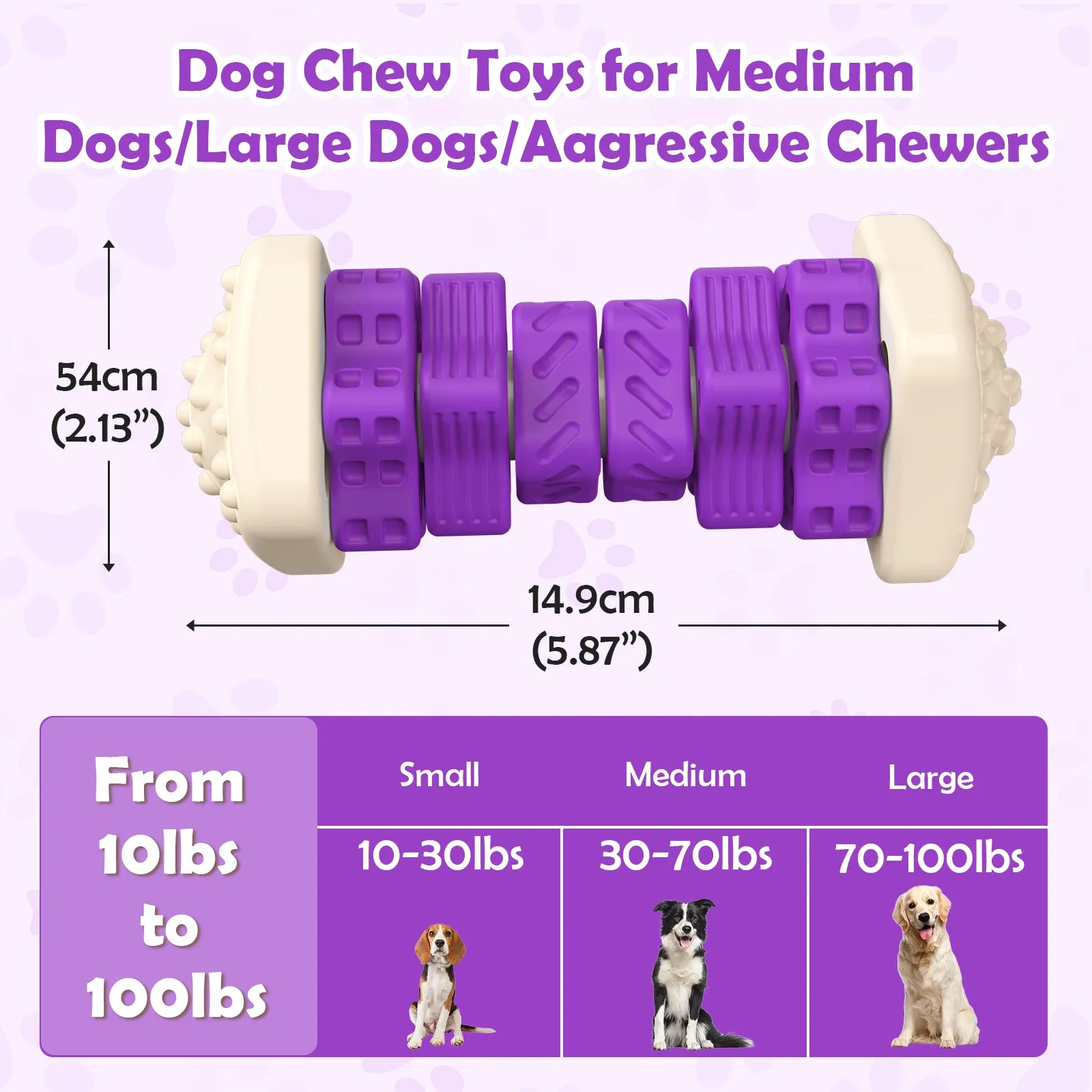 MASBRILL Dog Toys for Aggressive Chewers Large Breed , Interactive Chew Toy for Dogs – Brightly Colored Dog Enrichment Toy for Aggressive Chewers