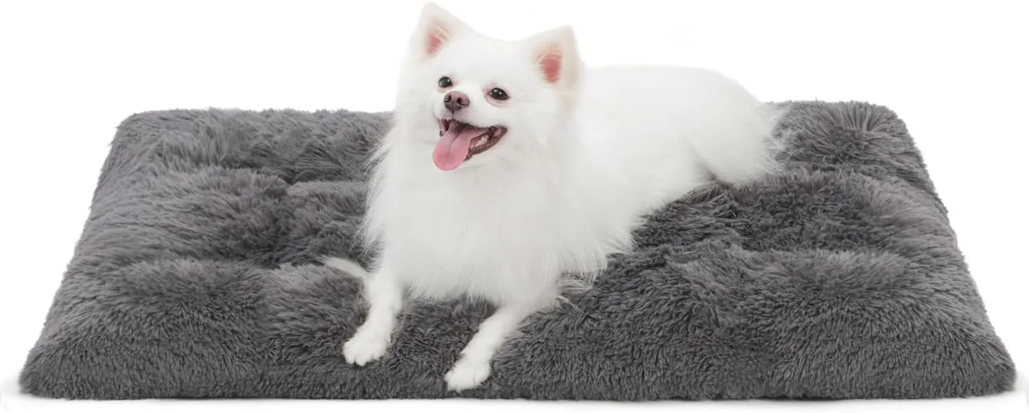 Medium Dog Bed Crate Pad Mat for Cages Washable Bed for Medium Small Size Dog Soft Kennel Pad Anti-Slip Pet Bed,30" x 20",Dark Grey