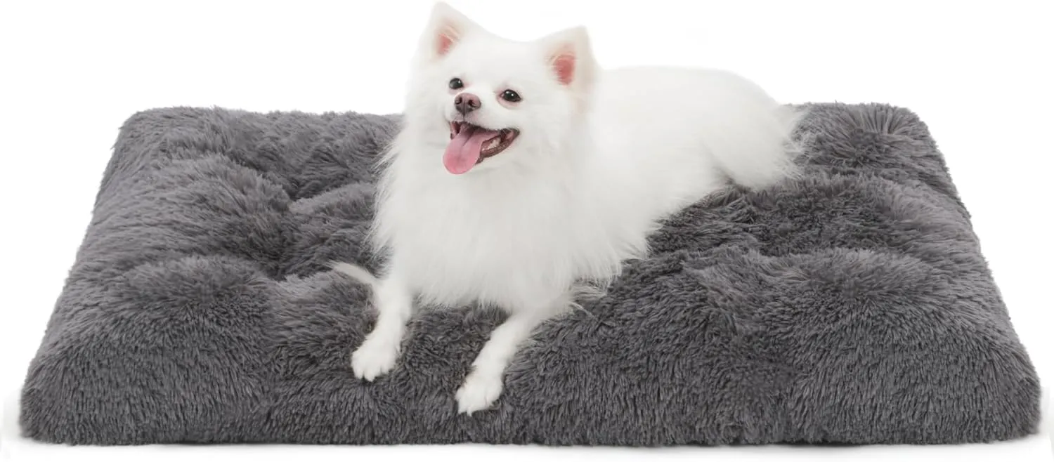 Medium Dog Bed Crate Pad Mat for Cages Washable Bed for Medium Small Size Dog Soft Kennel Pad Anti-Slip Pet Bed,30" x 20",Dark Grey