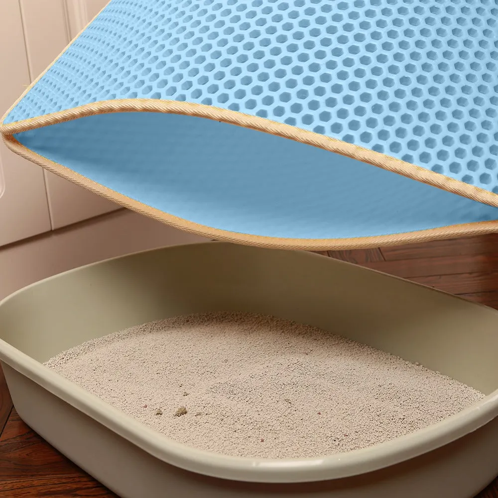MerryBIY Cat Litter Mat EVA Double-Layer Pet Cat Litter Trapper Mats with Waterproof Bottom Non-slip Pet Litter Cat Mat Pet Supplies