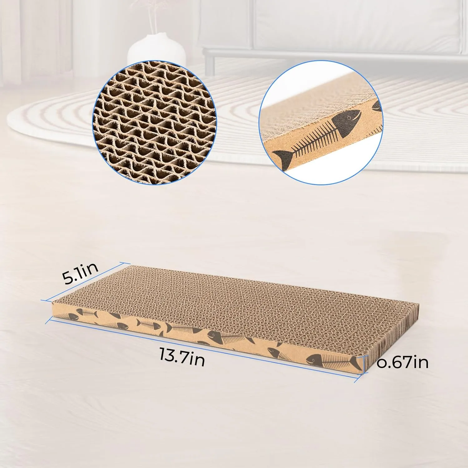 Mini Cat Scratching Board Small Cat Scratcher Cardboard Cat Scratch pad Cat Scratchers for Indoor Cats Cat Cardboard Scratcher Cat Scratching pad (4pcs)