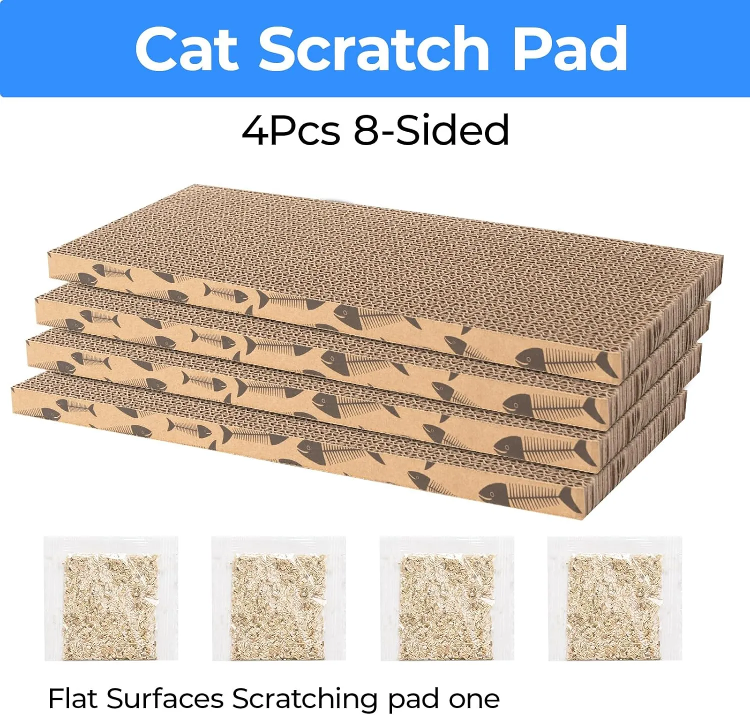 Mini Cat Scratching Board Small Cat Scratcher Cardboard Cat Scratch pad Cat Scratchers for Indoor Cats Cat Cardboard Scratcher Cat Scratching pad (4pcs)