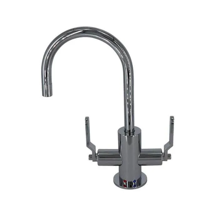 Mountain Plumbing MT1841-NLIH Hot Cold Water Faucet with Contemporary Round Body Industrial Lever Handles