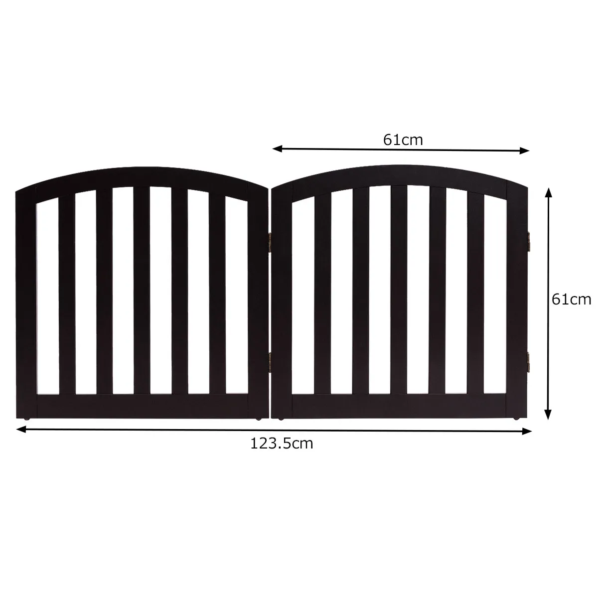 NNECW 61cm 2 Panel Folding Wooden Dog Gate Extension