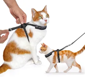 Omni-fit Cat Harness, Push-Button Adjustable, Escape-Proof, Lightweight, No Bulk, Minimal Design, for Max Mobility and a Comfortable Fit on Cats (Medium)
